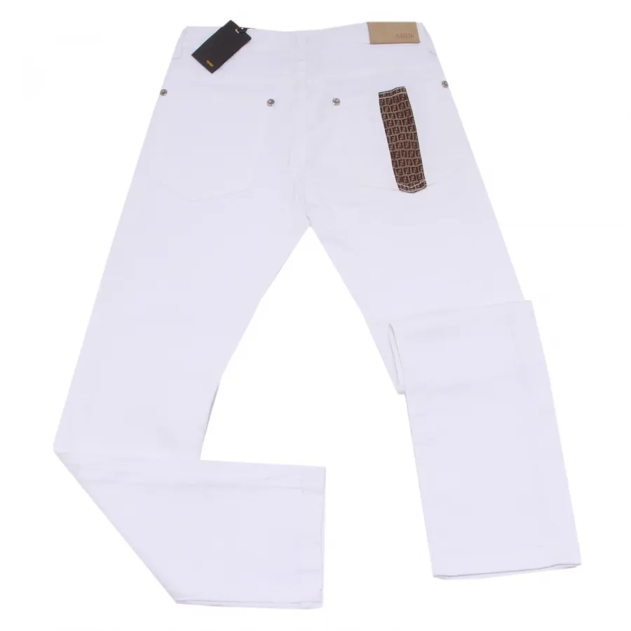 1757S jeans bianco bimbo FENDI pantaloni trousers kids