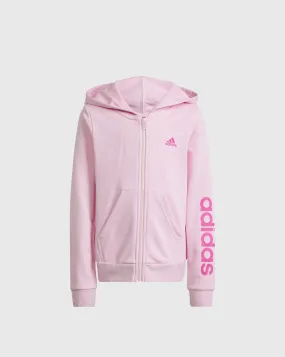 Adidas Felpa con cappuccio Essentials Linear Logo Full-Zip Rosa Bambina