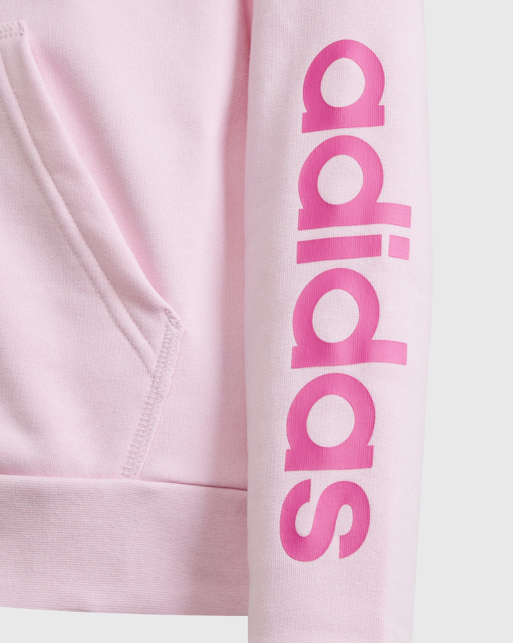 Adidas Felpa con cappuccio Essentials Linear Logo Full-Zip Rosa Bambina