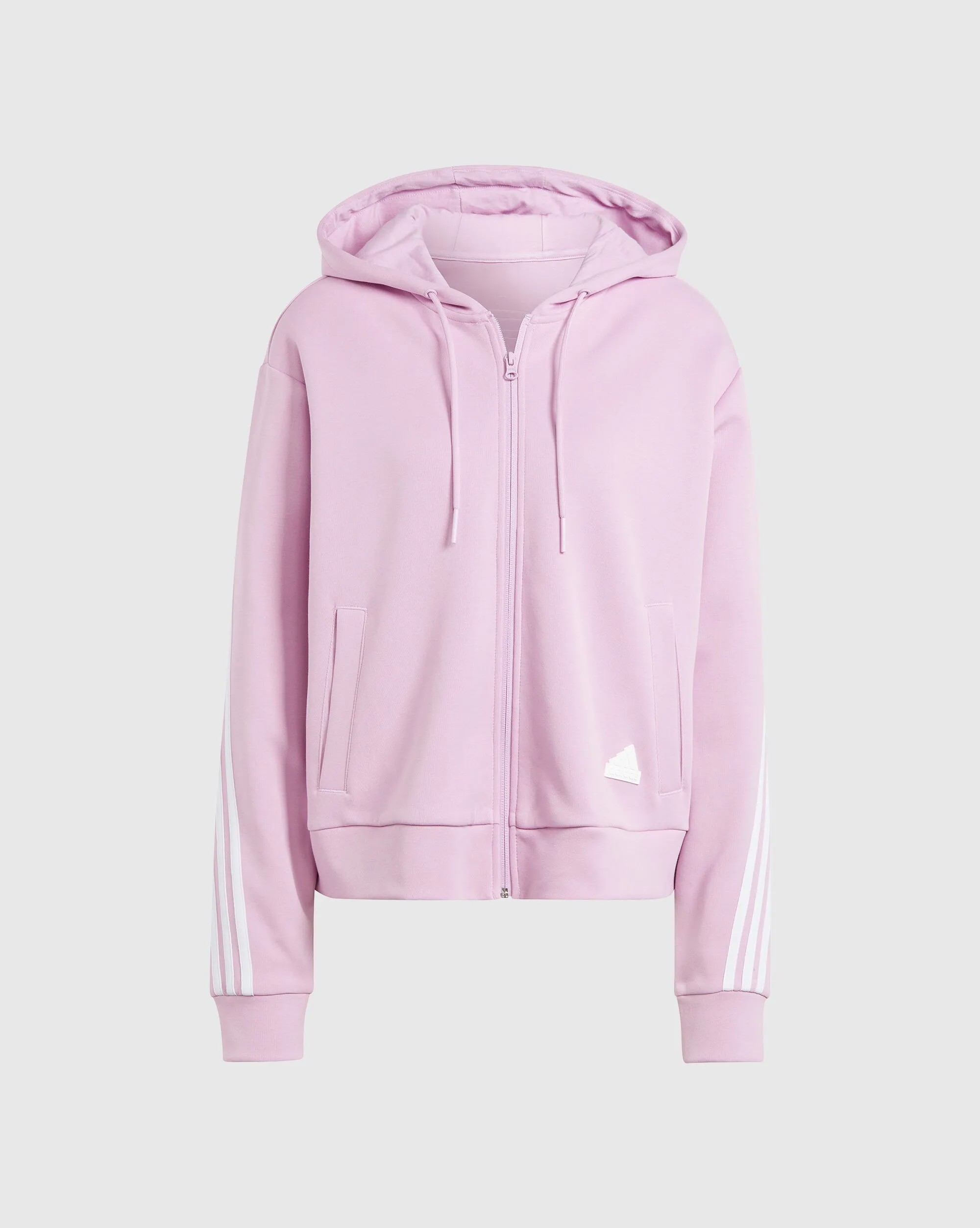 Adidas Felpa con cappuccio Future Icons 3-Stripes Full-Zip Rosa Donna