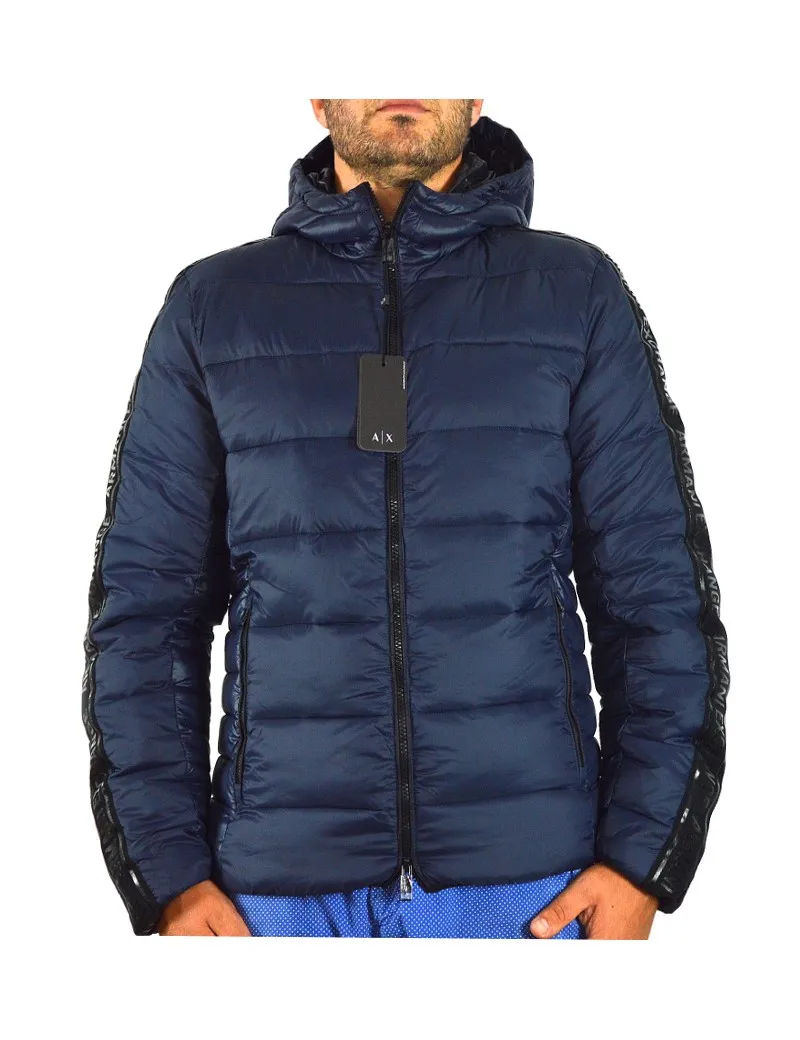 ARMANI EXCHANGE piumino uomo invernale eco piuma blu 6ZZB05