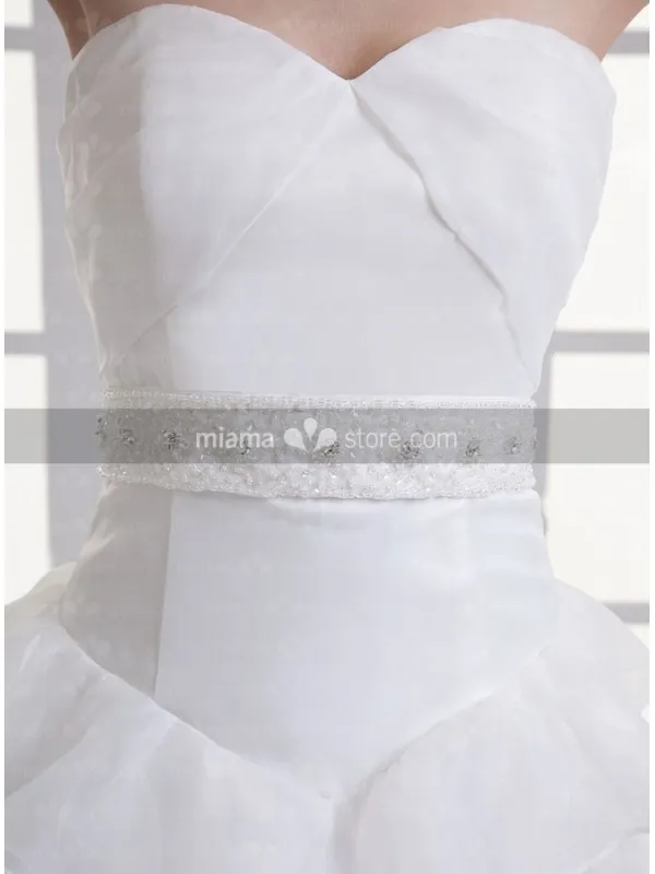 BERNICE - A-line Sweetheart Empire waist Chapel train Organza Wedding dress