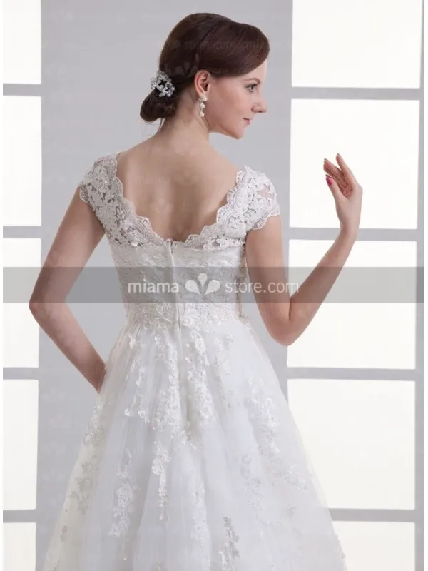 BERTHA - A-line Off the shoulder Chapel train Organza Wedding dress