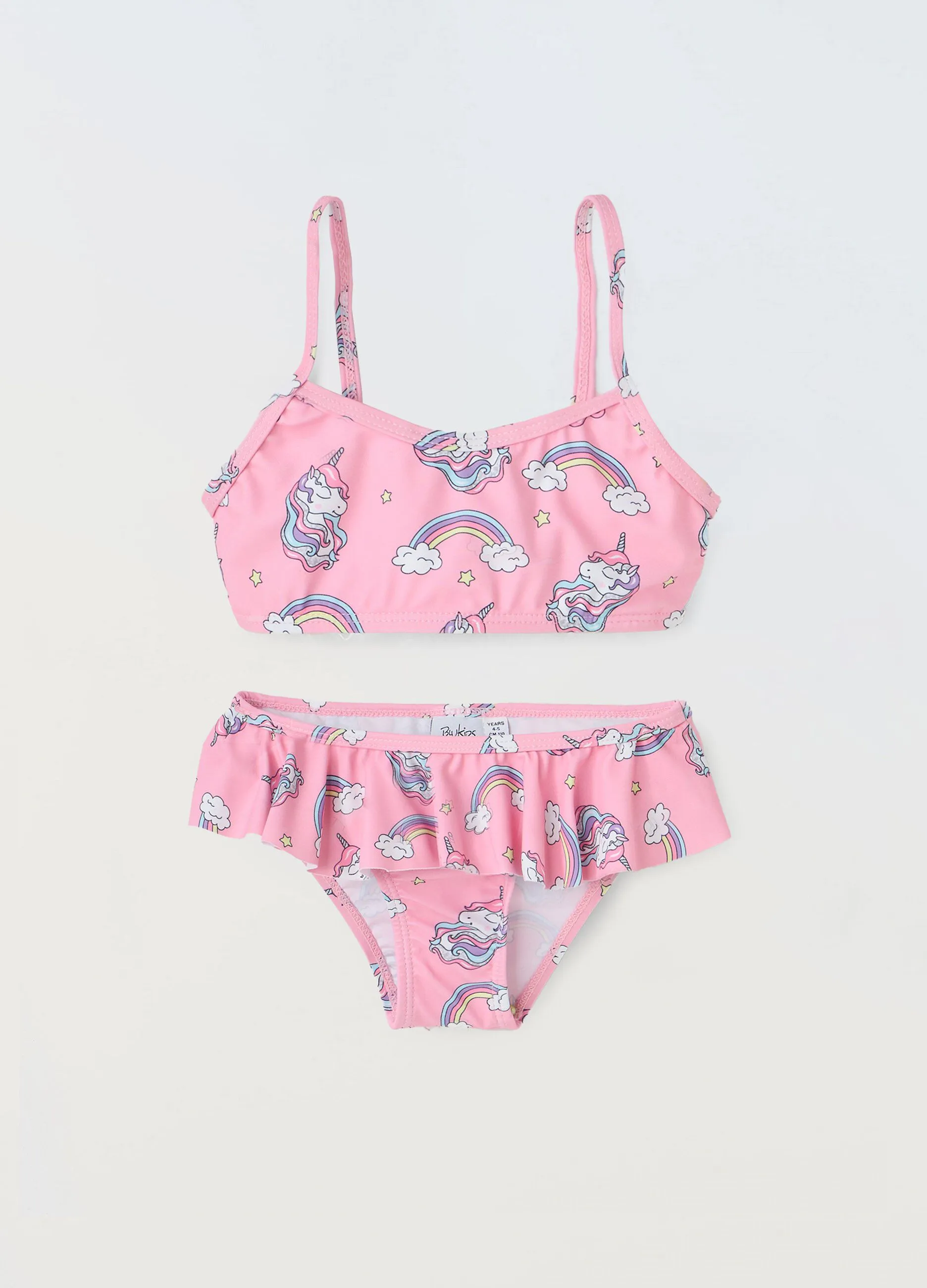 Bikini con stampa unicorno bambina