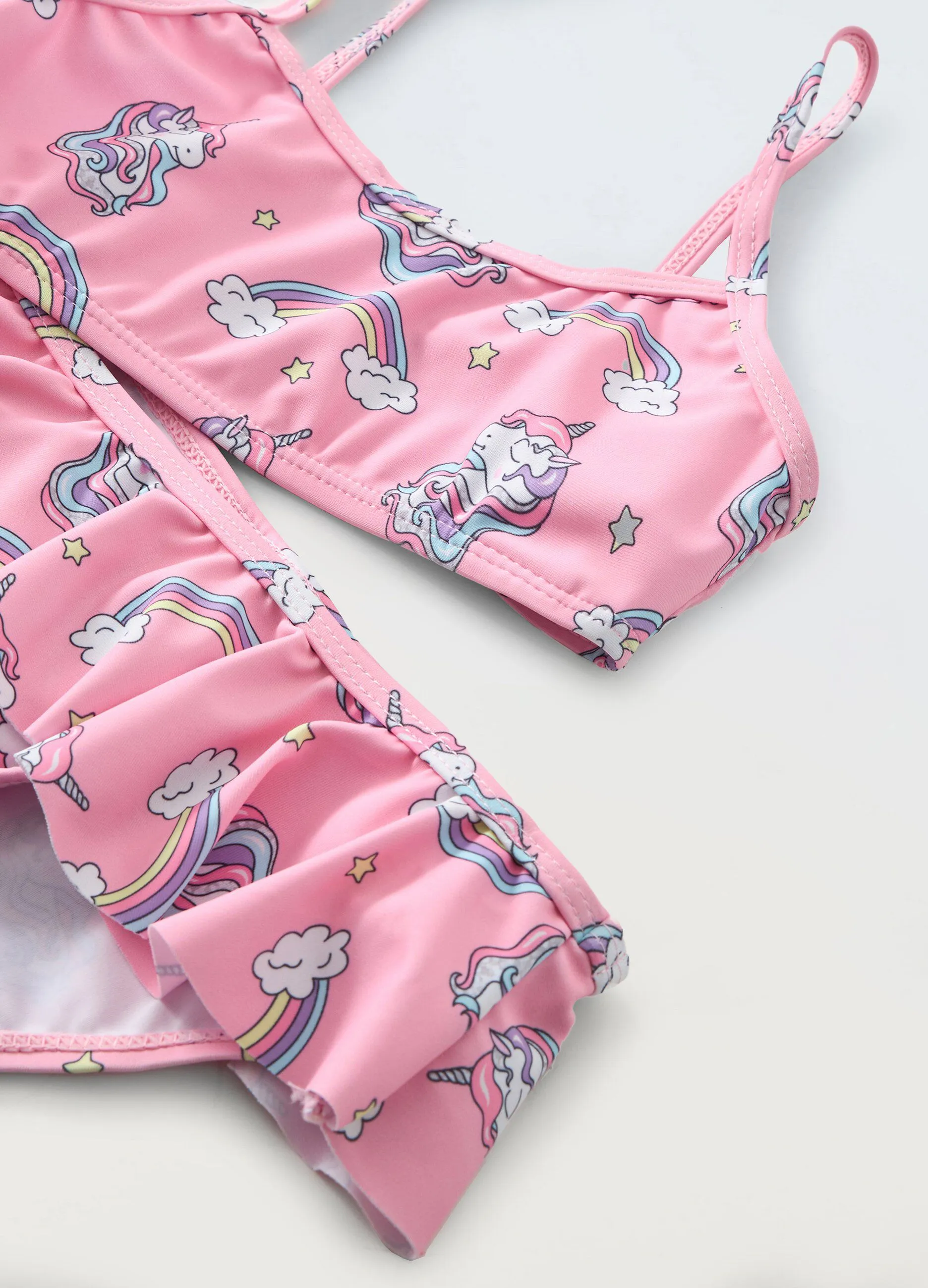 Bikini con stampa unicorno bambina