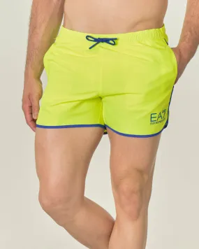 Boxer mare running giallo fluo con profili viola e logo stampato