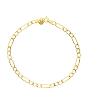 Bracciale Figaro Piatto Oro Giallo 9kt