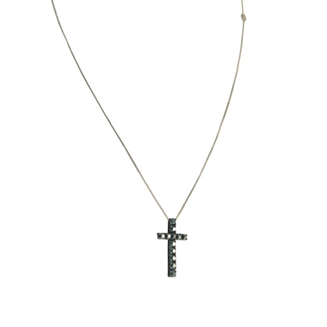 Ciondolo  in oro con diamanti naturali blu trattati ct 0.20 misura 2.40cm