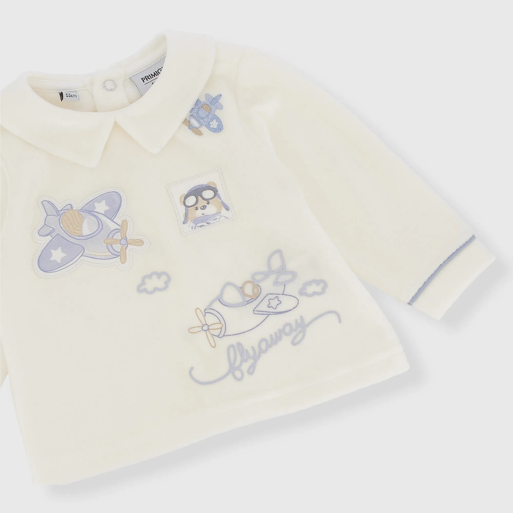 Completo due pezzi da neonato, BIANCO            