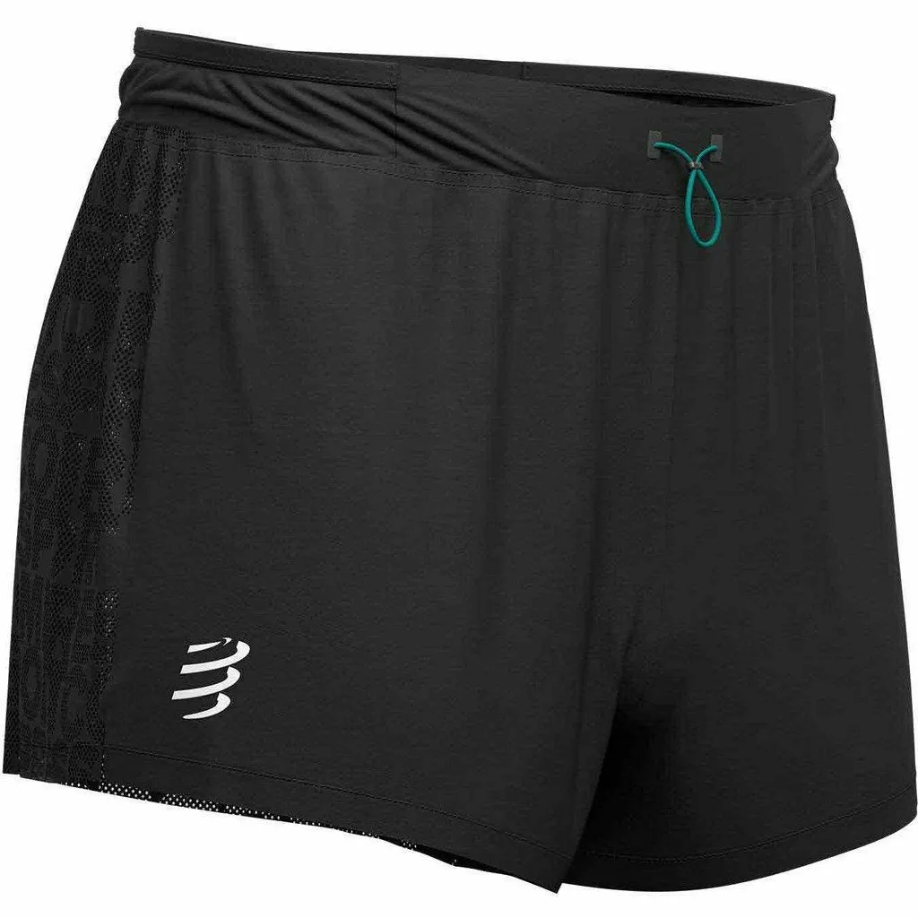 Compressport Racing Split Short Black - Pantaloncini Running Uomo