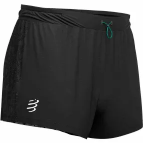 Compressport Racing Split Short Black - Pantaloncini Running Uomo