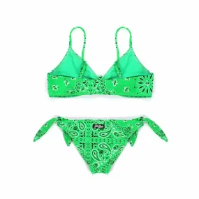 Costume Bikini Verde Bandana Bambina E Teen