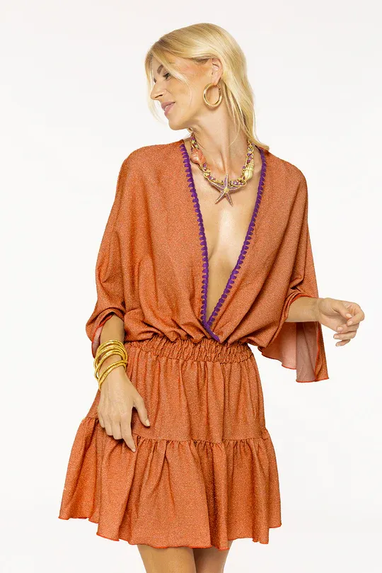 Coto Dress in Lurex / Orange