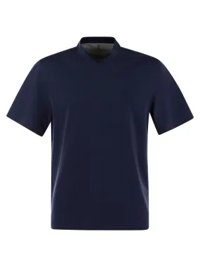 Cotton jersey V-neck T-shirt