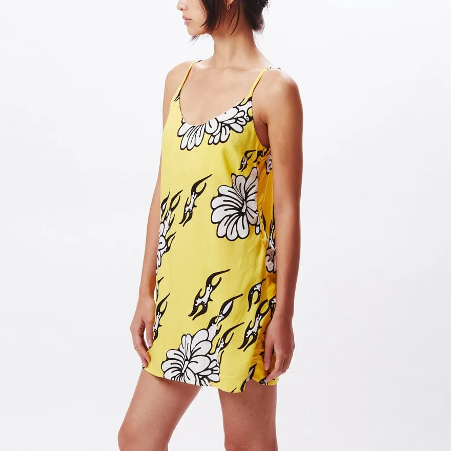 FLAMIN' FLOWERS DRESS - CYBER YELLOW