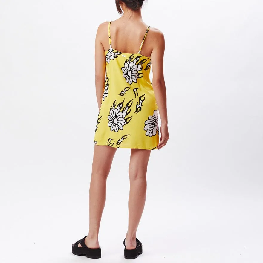 FLAMIN' FLOWERS DRESS - CYBER YELLOW