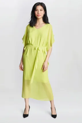 Gina Bacconi Verde - FRANCESCA - Abito maxi con spalle scoperte e cintura