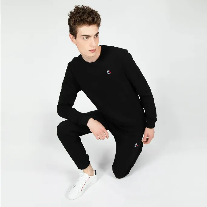 Le Coq Sportif Felpa Girocollo da uomo Ess 2120204 nero