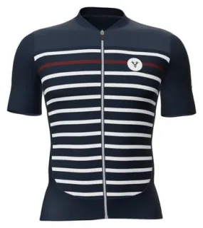 LeBram Ventoux Marinière Limited Edition Short Sleeves Jersey Blue White Bordeaux