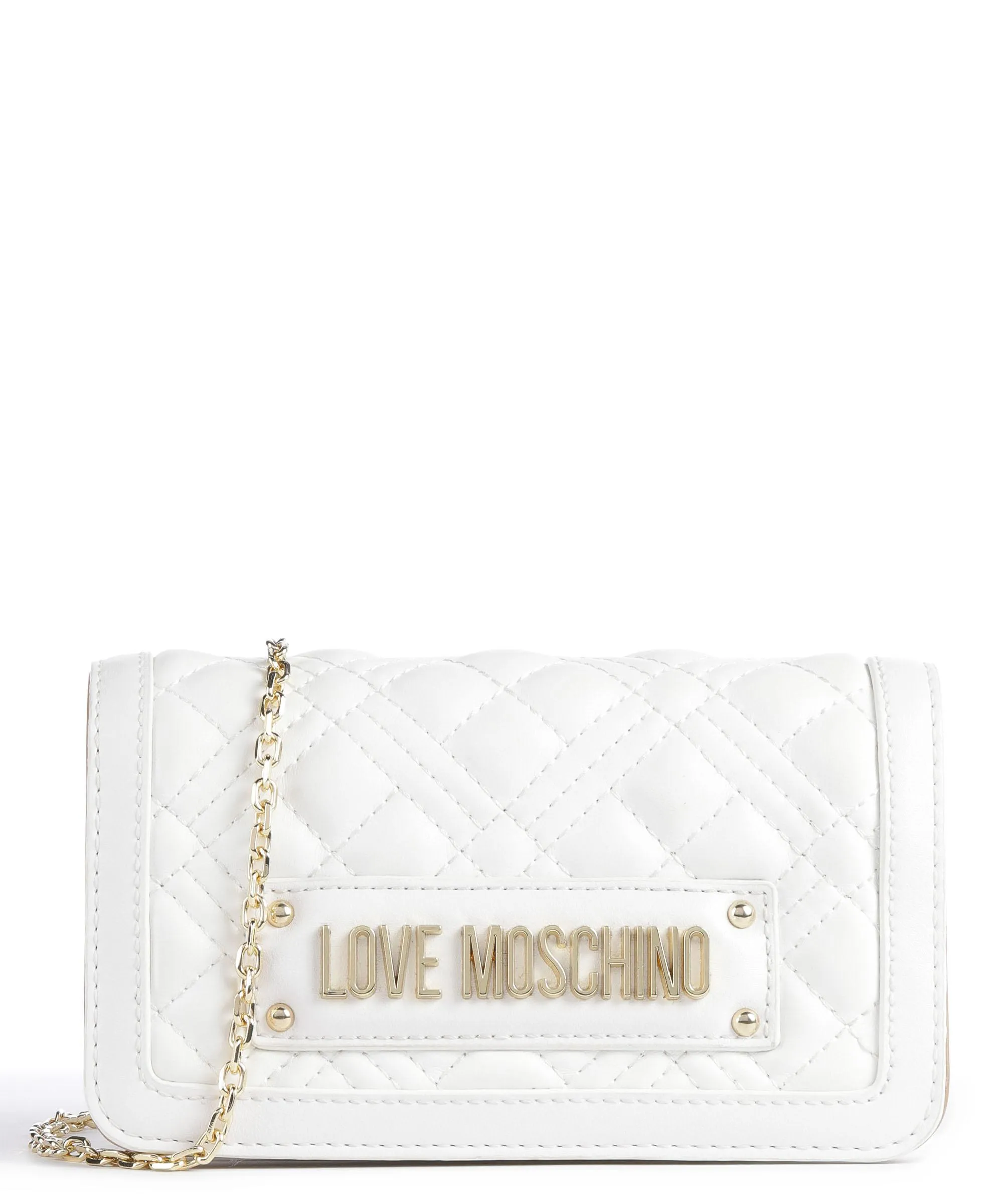  Love Moschino Quilted Borsa a tracolla pelle sintetica bianco  