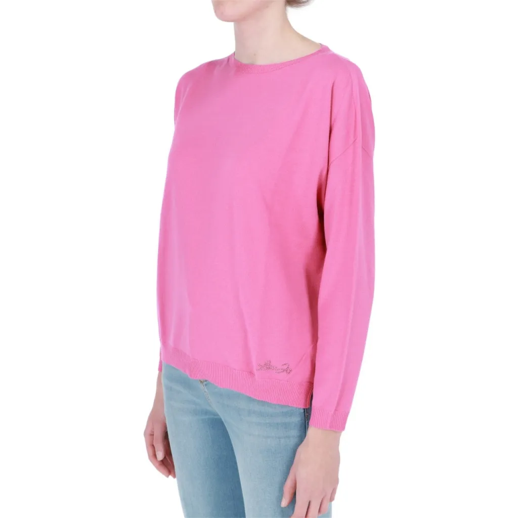 Maglia Liu Jo Jeans Donna Chiusa Girocollo ORCHID PINK