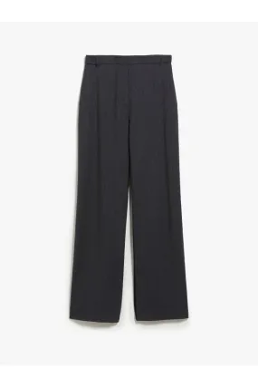 Max Mara Girante Pantalone Fluido In Gabardina Gessata