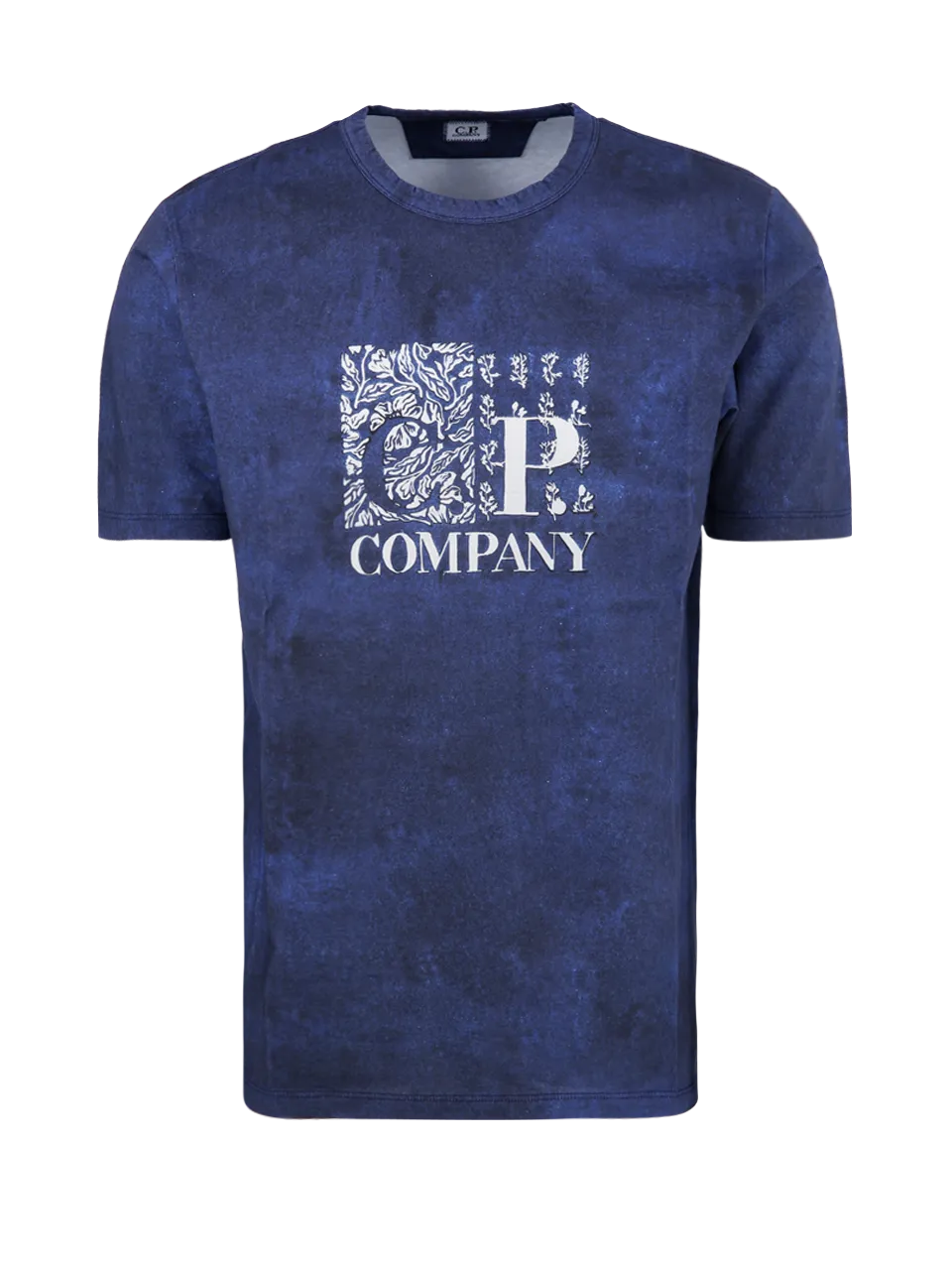 MEN CP COMPANY BLUE COTTON JERSEY GRAPHIC LOGO T-SHIRT