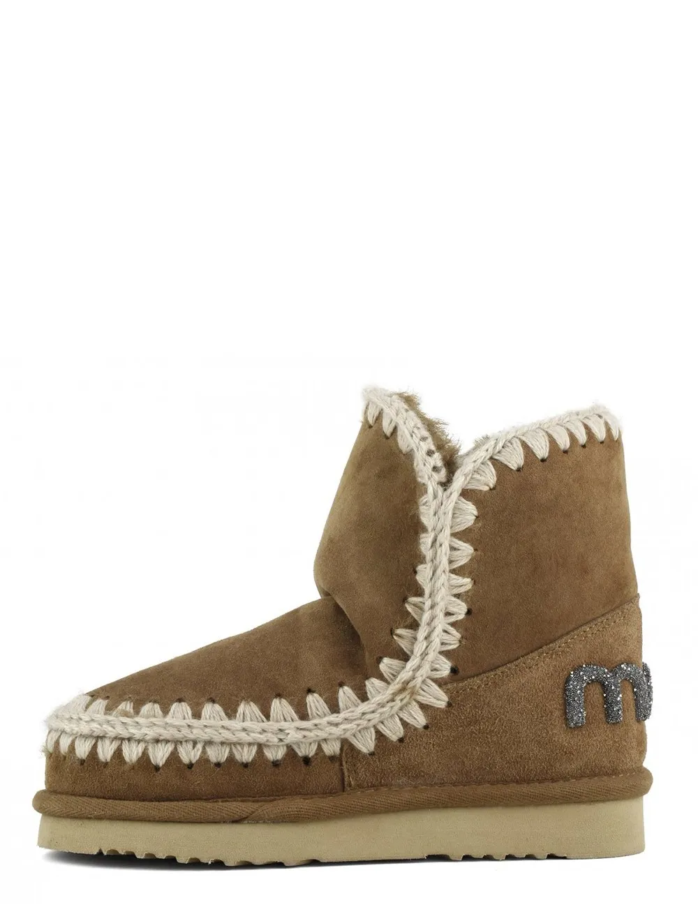 Mou     Stivaletti eskimo 18 glitter logo cognac
