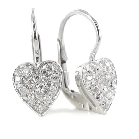 Orecchini a cuore pendente con diamanti 0.24 ct