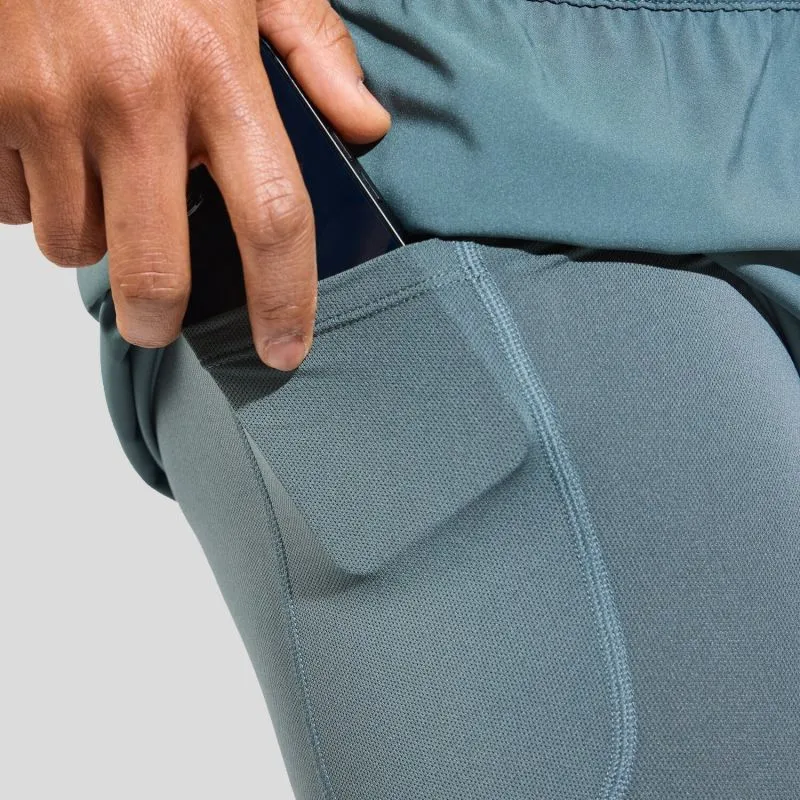 Pantaloncini da corsa da uomo Odlo 2 En 1 Zeroweight (ardesia scura)