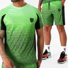 Set maglietta e pantaloncini da jogging Gradiente Volt Green