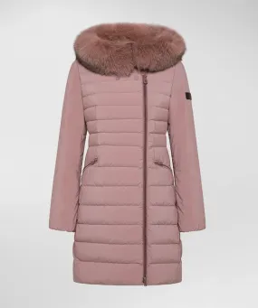 Slim Down Jacket with Fur / Pink