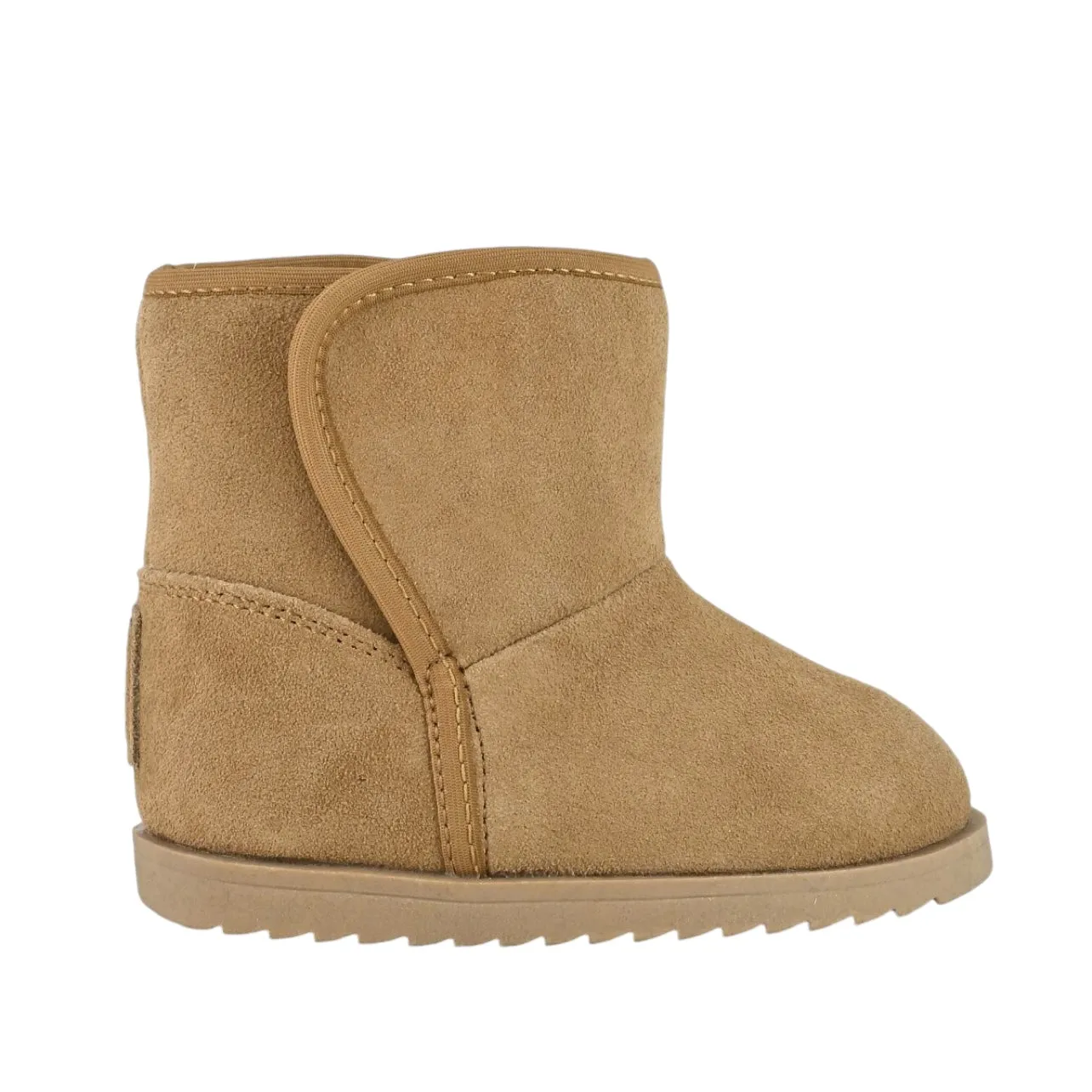 Stivaletto in camoscio cammello per neonati e bambini
