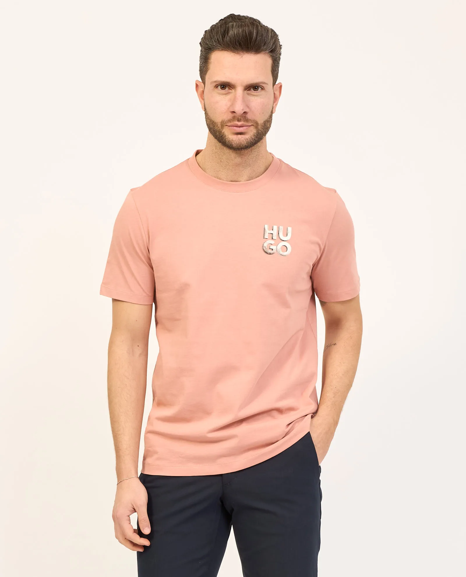 T-shirt Hugo Boss in jersey di cotone con logo