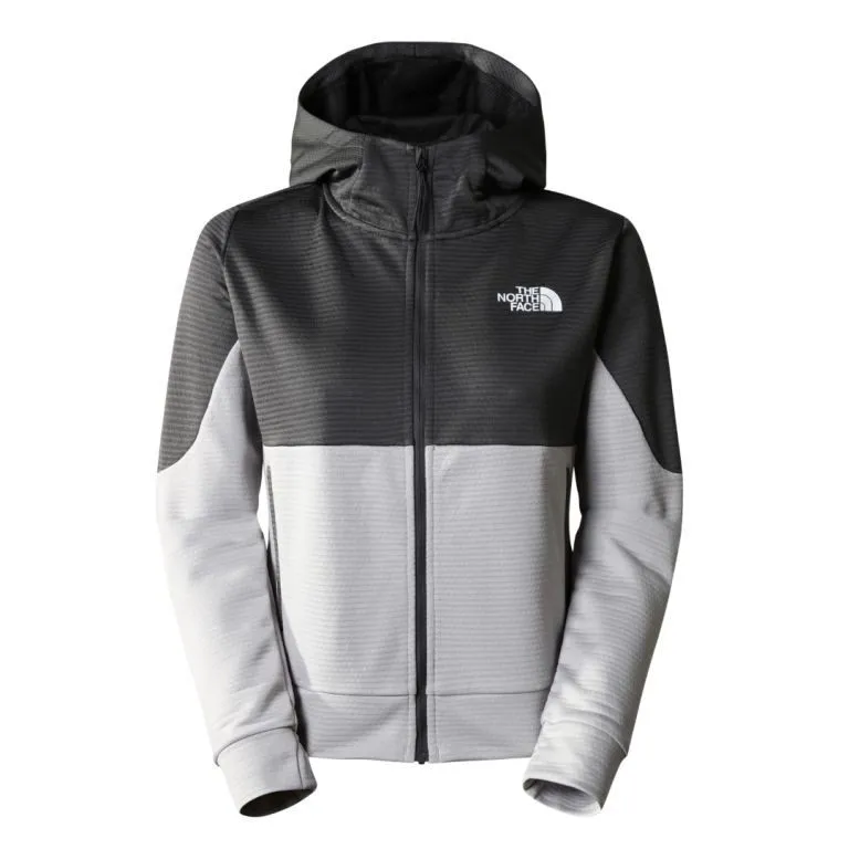 THE NORTH FACE W MOUNTAIN ATHLETIC FZ FLEECE Meld Grey/Asphalt Grey/TNF Black felpa tecnica estiva donna con cerniera e cappucci