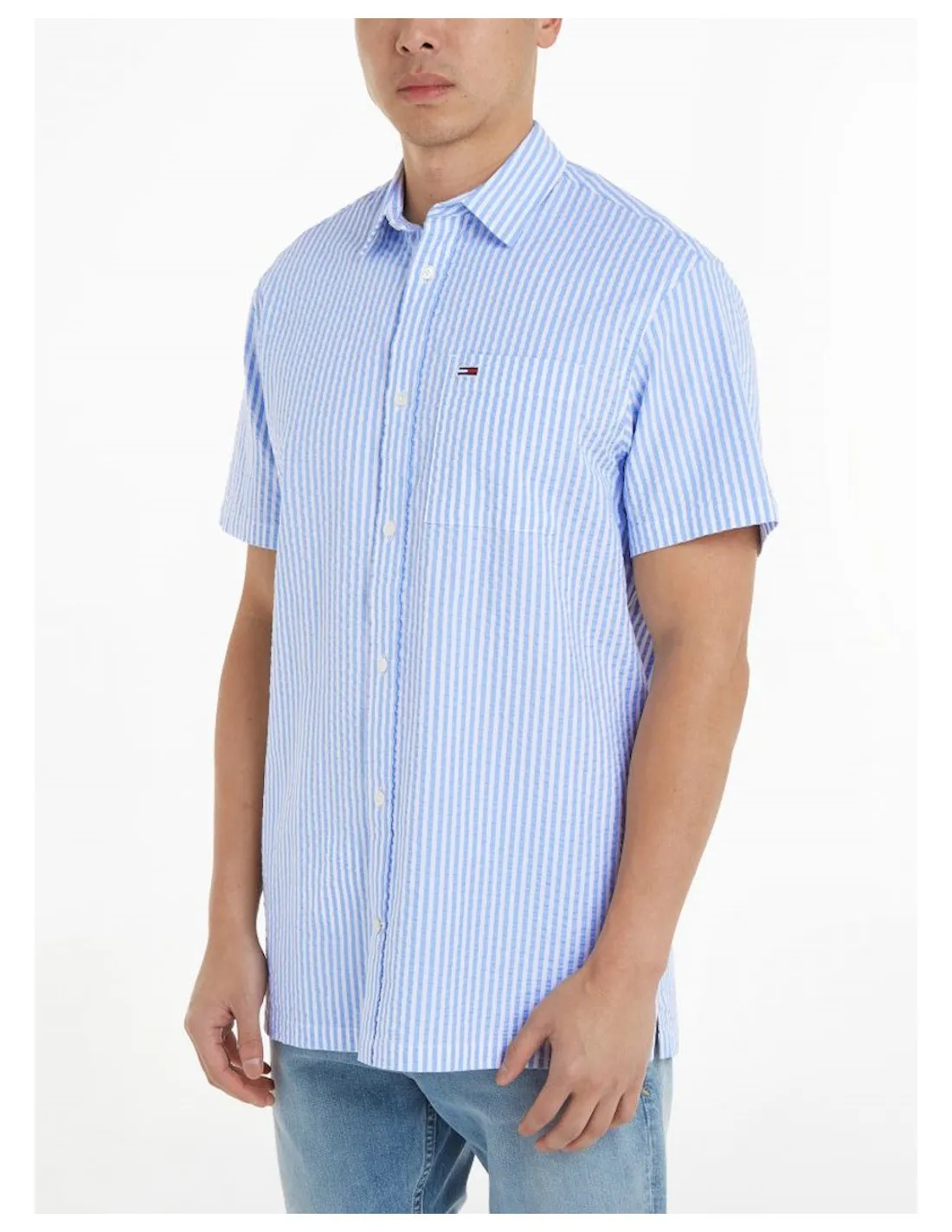 TOMMY JEANS CAMICIA M.C. UOMO REG STRIPE SEERS