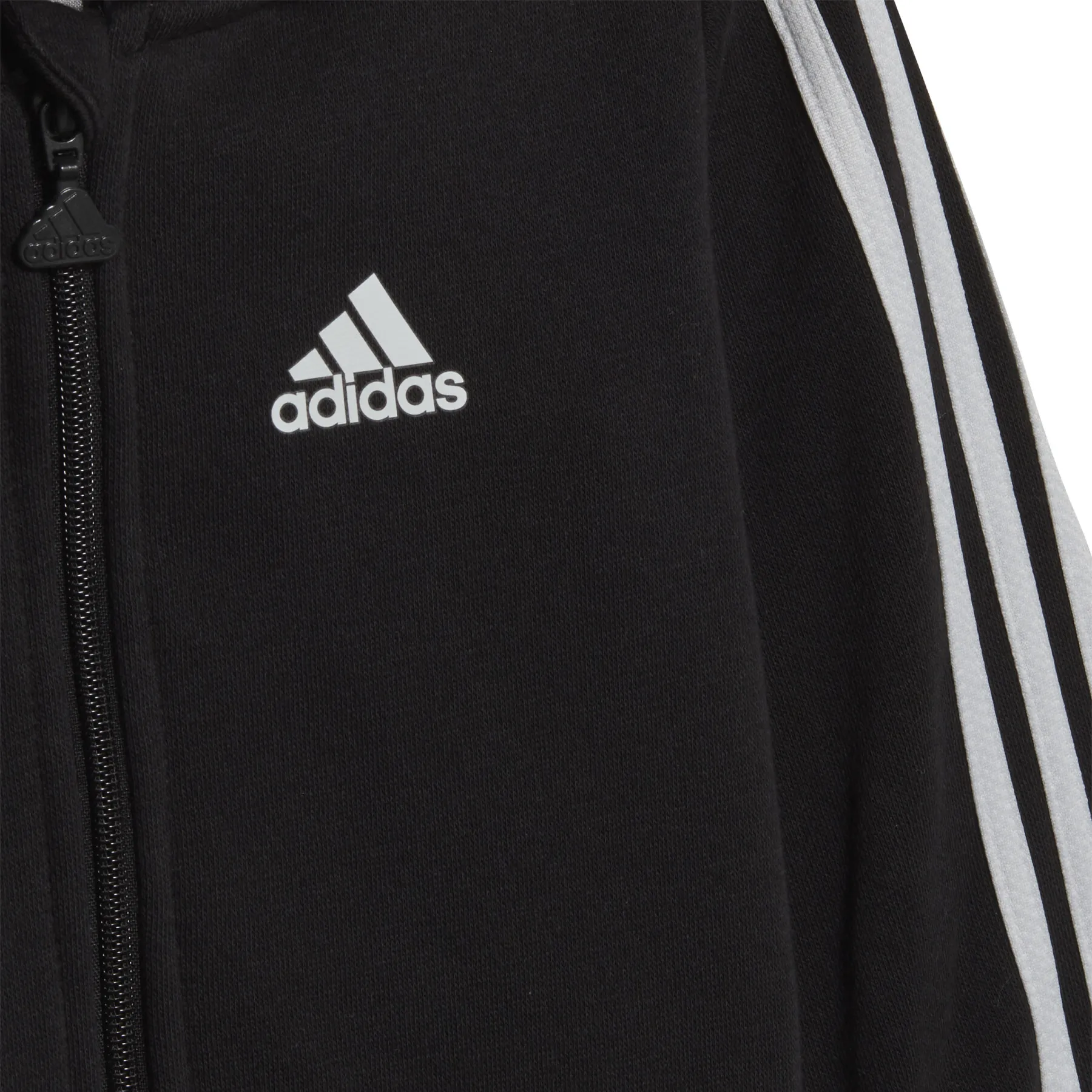 Tuta da ginnastica bambino con cappuccio e zip integrale adidas 3-Stripes Fleece