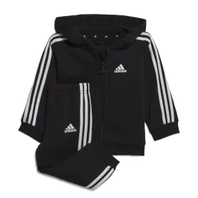 Tuta da ginnastica bambino con cappuccio e zip integrale adidas 3-Stripes Fleece