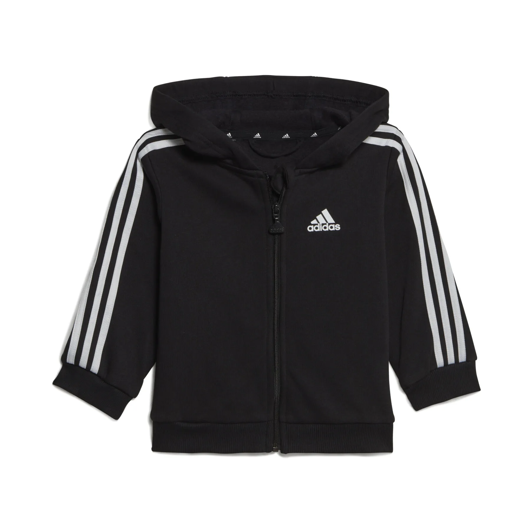 Tuta da ginnastica bambino con cappuccio e zip integrale adidas 3-Stripes Fleece