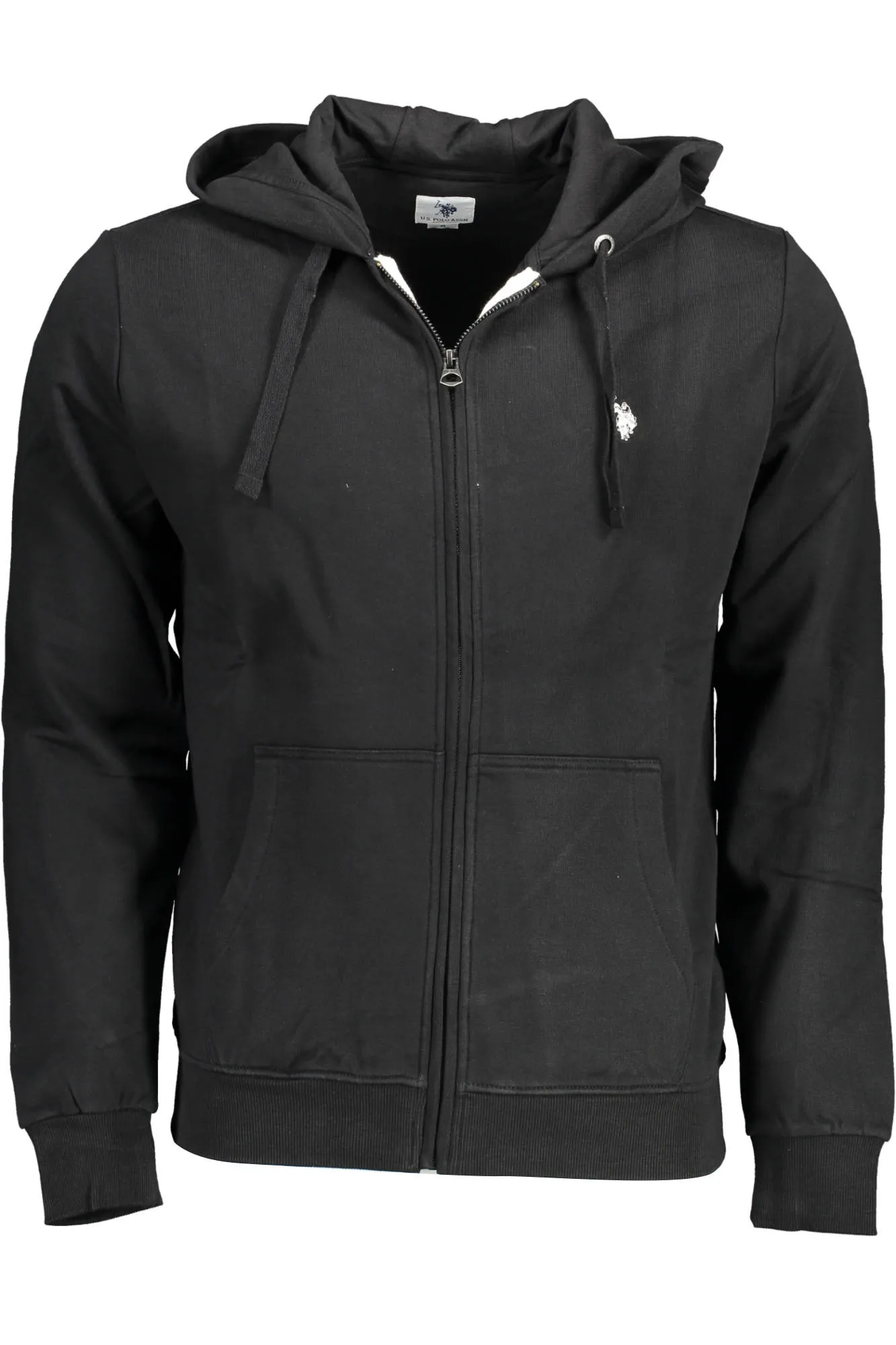 U.S. POLO FELPA CON ZIP UOMO NERO