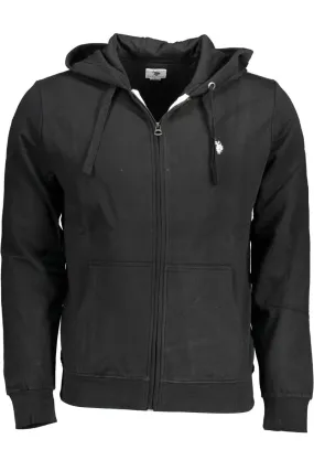 U.S. POLO FELPA CON ZIP UOMO NERO