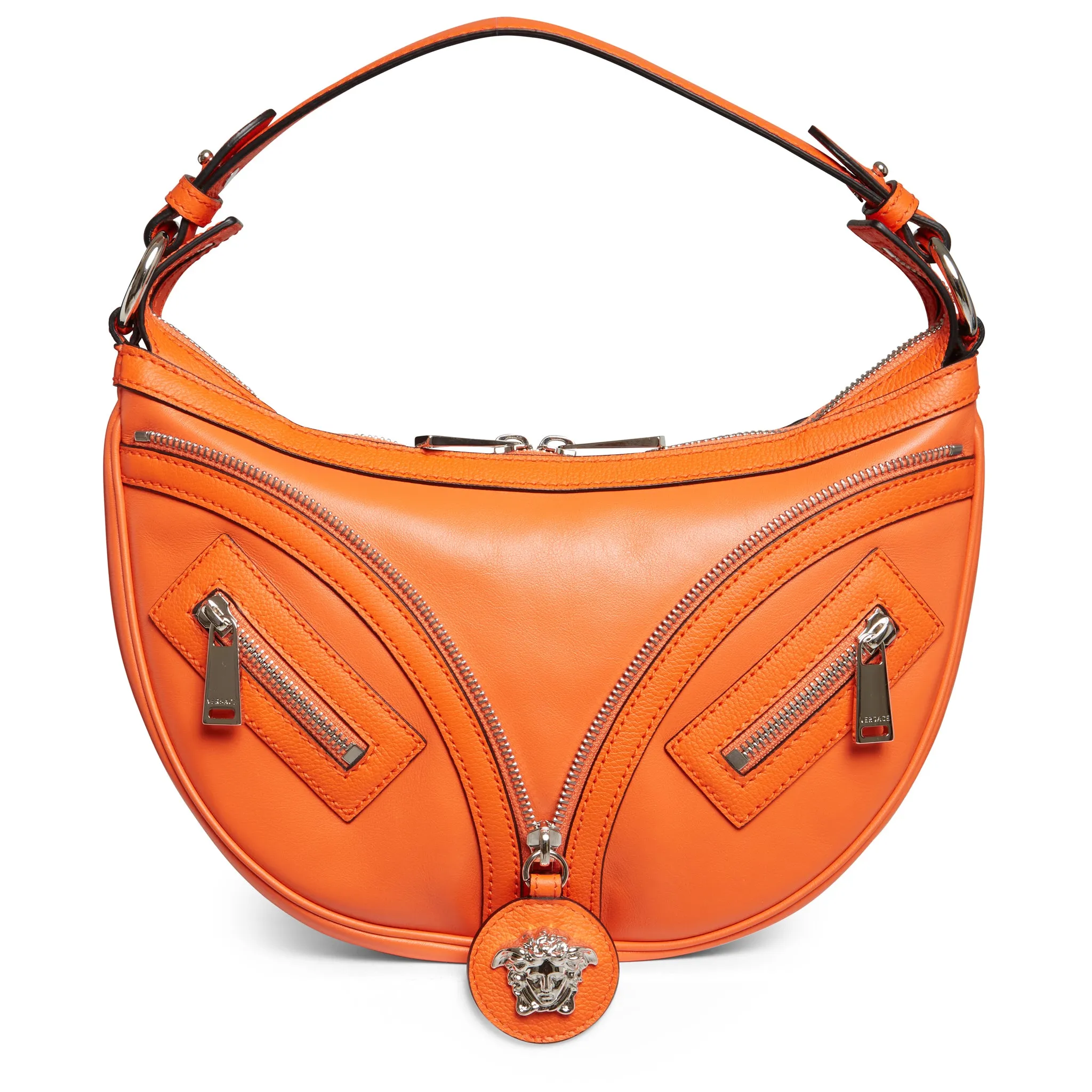 VERSACE  Borsa a spalla ''La Medusa'' in pelle arancione